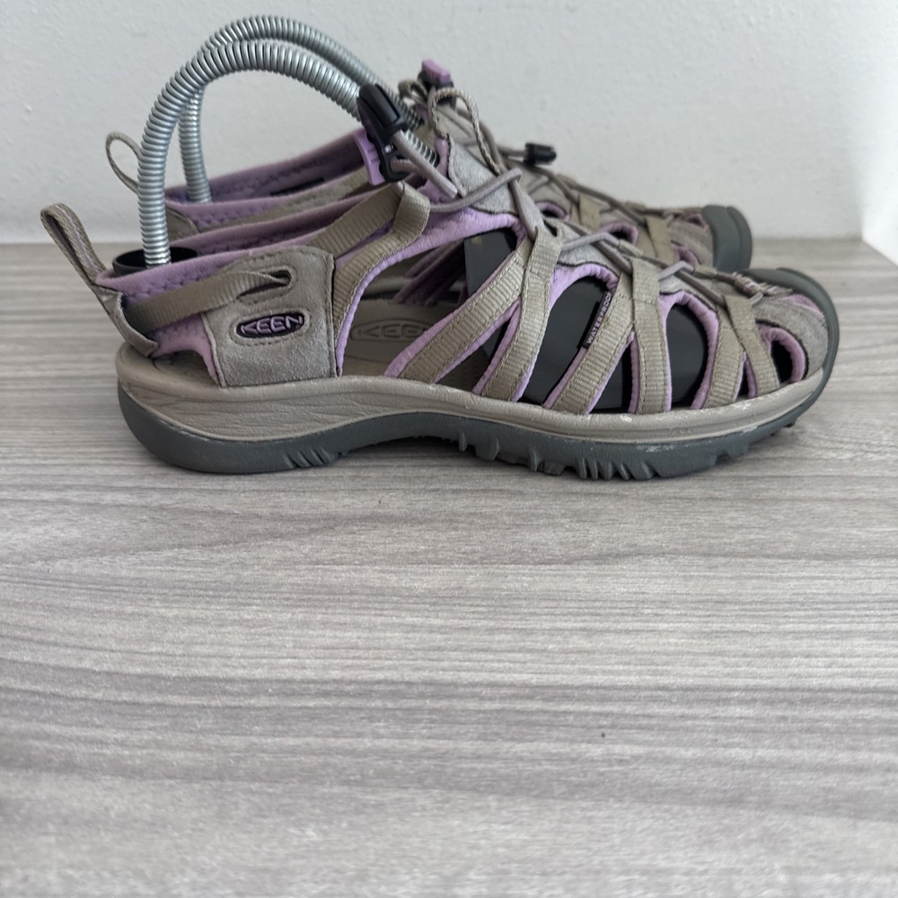 KEEN Whisper Womens  Size 9 Tan Gray Purple Bungee Sport Outdoor Shoes Sandals - Picture 6 of 11